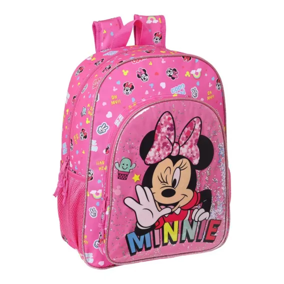 Minnie mouse Kinder-Rucksack Minnie Mouse Lucky Rosa 33 x 42 x 14 cm
