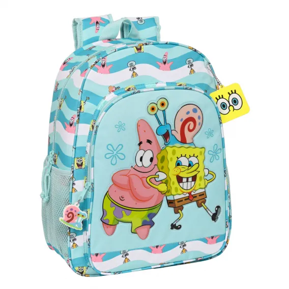 Spongebob Kinder-Rucksack Stay positive Blau Wei 33 x 42 x 14 cm