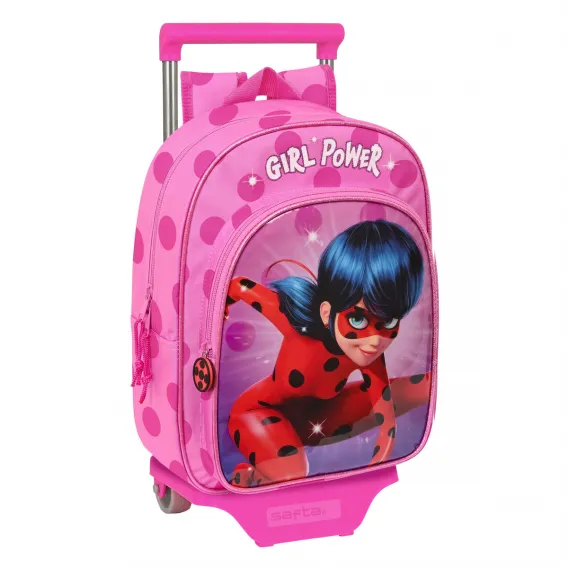 Kinder Rucksack mit Rdern Ladybug Pink 26 x 34 x 11 cm