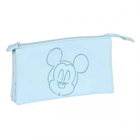 Mickey mouse clubhouse Mickey mouse Dreifaches Mehrzweck-Etui Mickey Mouse Clubhouse Baby Hellblau 22 x 12 x 3 cm