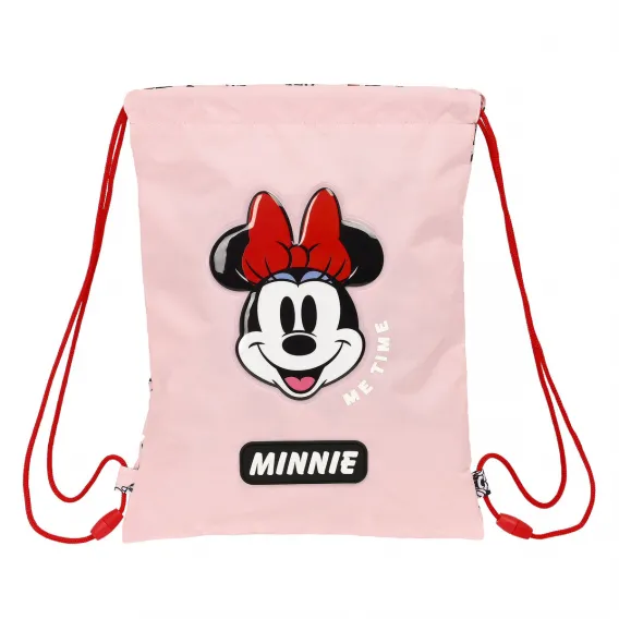 Minnie mouse Rucksacktasche mit Bndern Minnie Mouse Me time Rosa 26 x 34 x 1 cm