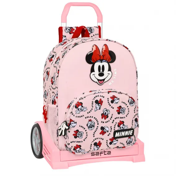 Minnie mouse Kinder-Rucksack mit Rdern Minnie Mouse Me time Rosa 33 x 42 x 14 cm