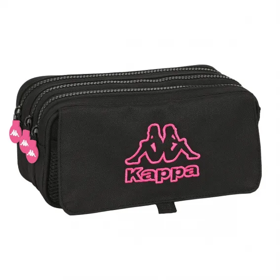 Kappa Dreifaches Mehrzweck-Etui Black and pink Schwarz 21,5 x 10 x 8 cm