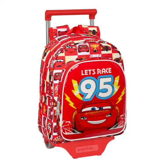 Cars Kinder Rucksack mit Rdern Let?s race Rot Wei 27 x 33 x 10 cm