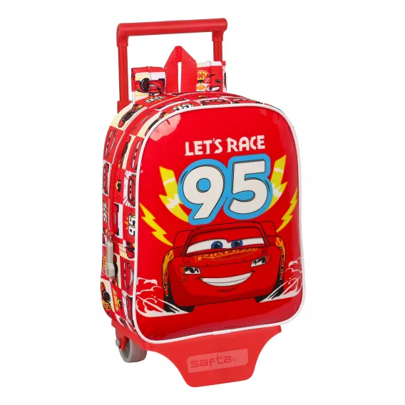 Cars Kinder Rucksack mit Rdern Let?s race Rot Wei 22 x 27 x 10 cm