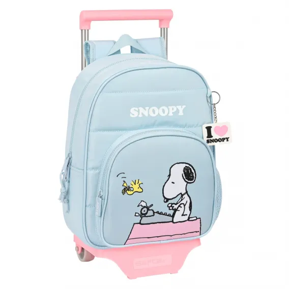 Snoopy Kinder-Rucksack mit Rdern Imagine Blau Rosa 26 x 34 x 11 cm Kinder Trolley