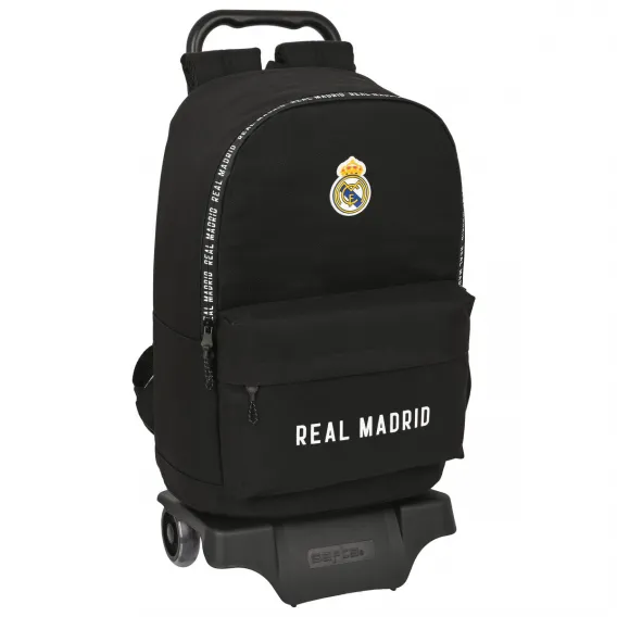 Real madrid c.f. Kinder-Rucksack mit Rdern Real Madrid C.F. Corporativa Schwarz 31 x 47 x 15 cm