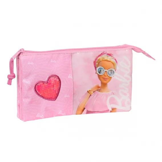 Barbie Dreifaches Mehrzweck-Etui Girl Rosa 22 x 12 x 3 cm