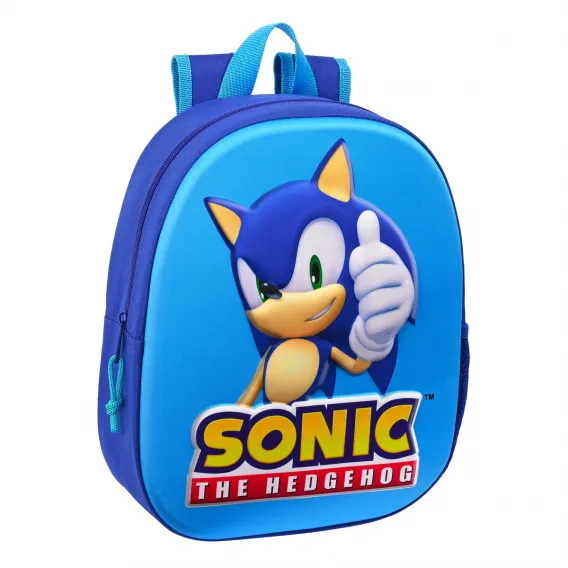 Sonic Kinder-Rucksack 3D Speed Blau 27 x 33 x 10 cm