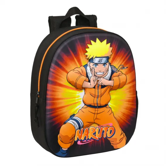 Naruto Kinder Rucksack 3D Schwarz Orange 27 x 33 x 10 cm