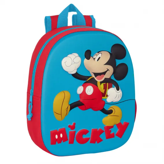 Mickey mouse clubhouse Kinder Rucksack Mickey Mouse Clubhouse 3D 27 x 33 x 10 cm Rot Blau