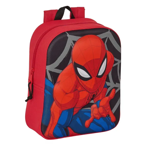 Spiderman Kinder-Rucksack 3D Rot Schwarz 22 x 27 x 10 cm