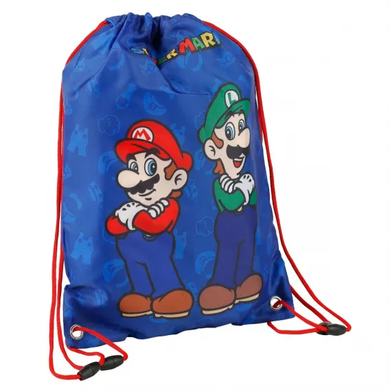 Super mario Rucksacktasche mit Bndern Super Mario & Luigi Blau 40 x 29 cm