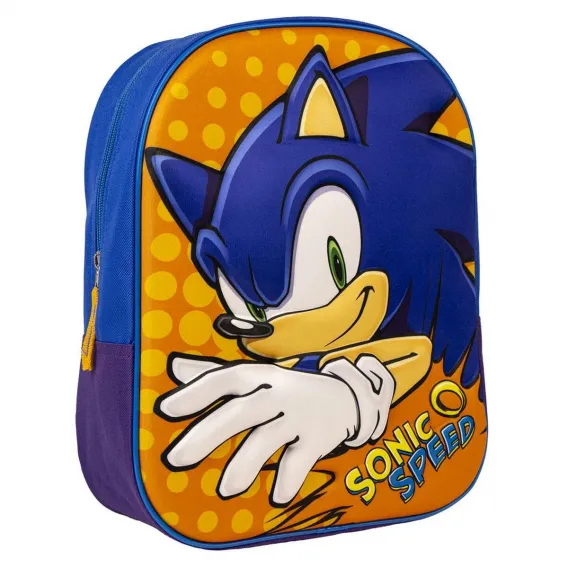 Sonic Kinder Rucksack 3D Orange Blau 25 x 31 x 9 cm