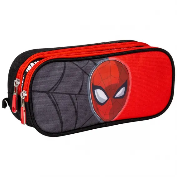 Spiderman Zweifaches Mehrzweck-Etui Schwarz 22,5 x 8 x 10 cm