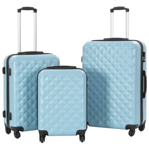 Koffer Set Hartschalen-Trolley-Set 3 Stk. Blau ABS