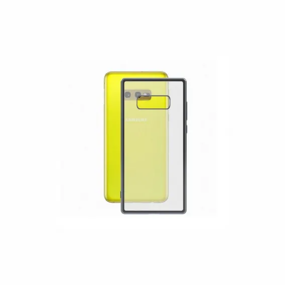 Samsung Handyhlle Schutzhlle Bumper Galaxy S10e Flex Metal TPU Durchsichtig Grau Metallic Smartphone-Cover